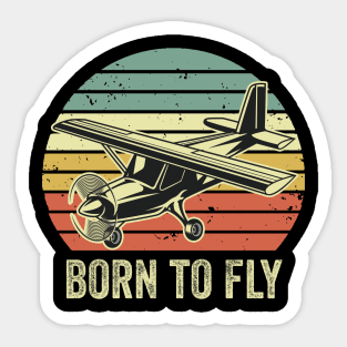 Born To Fly Pilot Funny Aviation Lover Airplane Enthusiast Sticker